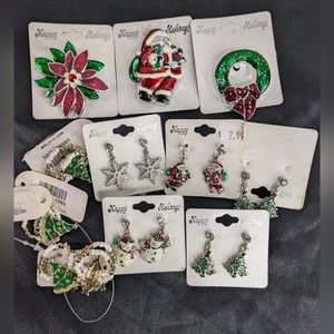NWOT, BEAUTIFUL CHRISTMAS DECORATIVE JEWELRY LOT.